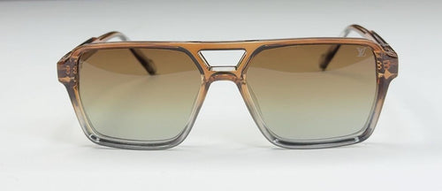 Amber Gradient Navigator Sunglasses | Luxury Translucent Double-Bridge Frames